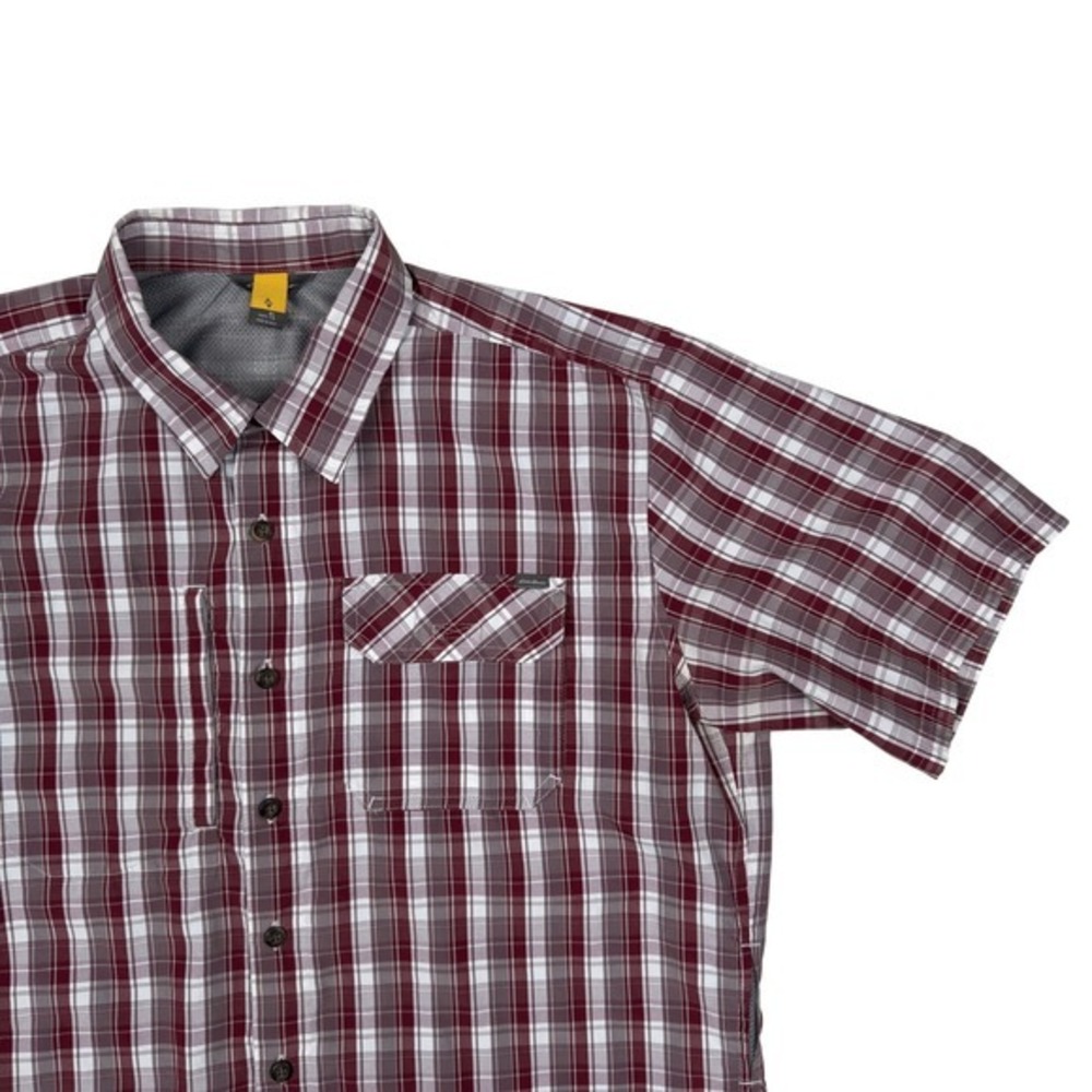 Vintage Eddie Bauer Shirt Mens Tall Large Red Plaid Vented Hiking Outdoor‎ SP14